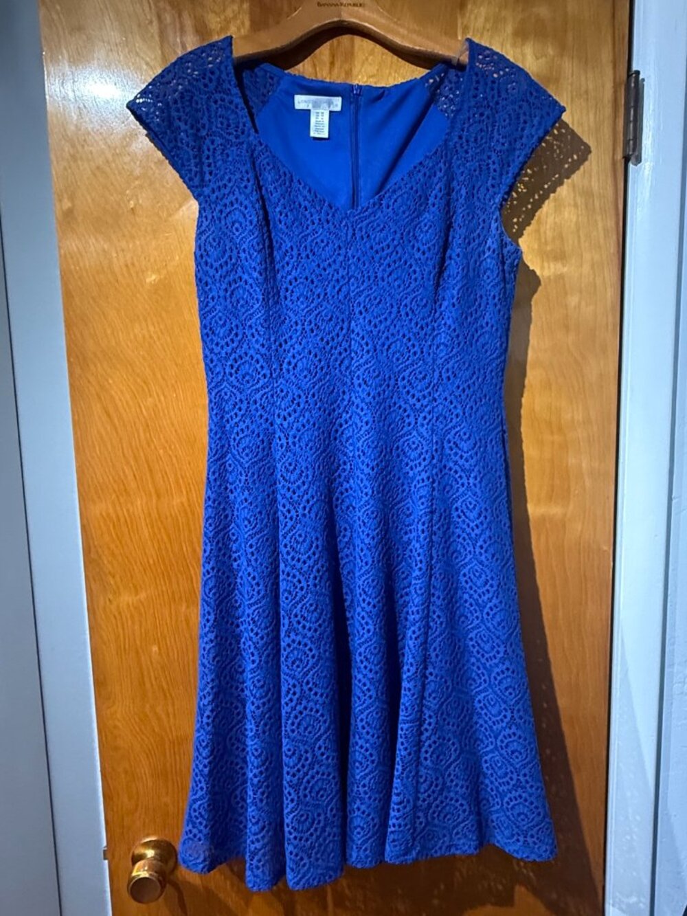 London Times royal blue fit & flare lace dress size 10